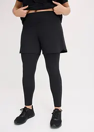 Sport-Leggings mit Shorts und Handytasche aus Mesh, bonprix