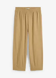 Pantalon 7/8 taille élastiquée en lin mélangé, bonprix