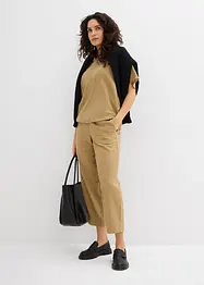 Pantalon 7/8 taille élastiquée en lin mélangé, bonprix