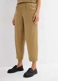 Pantalon 7/8 taille élastiquée en lin mélangé, bonprix