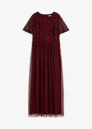 Robe longue raffinée en tulle avec sequins brodés, bonprix