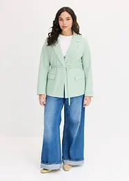 Blazer extensible en twill avec ceinture à nouer, bonprix