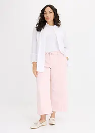 Jupe-culotte en twill extensible, avec ceinture, bonprix