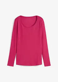 T-shirt manches longues 100% coton à col rond, bonprix