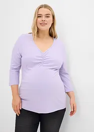 T-shirt de grossesse côtelé avec un joli décolleté, bonprix