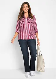 Jean droit taille mi-haute en toile de coton, bonprix