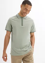 Piqué-Poloshirt mit Reißverschluss aus reiner Baumwolle, bonprix