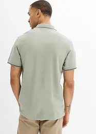 Piqué-Poloshirt mit Reißverschluss aus reiner Baumwolle, bonprix