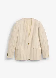 Kragenlose Blazerjacke aus reinem Leinen, bonprix