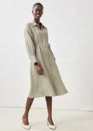 Hemdblusenkleid aus reinem Leinen, bonprix