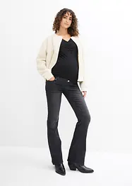 T-shirt de grossesse côtelé avec un joli décolleté, bonprix