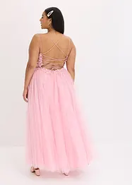 Robe longue en tulle délicat avec dentelle, bonprix