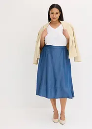 Jupe midi en Lyocell à taille élastiquée, bonprix