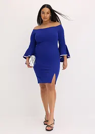 Robe col Bardot en crêpe texturé, bonprix