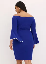 Robe col Bardot en crêpe texturé, bonprix