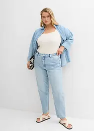 Jean mom cropped taille haute, peu extensible, bonprix