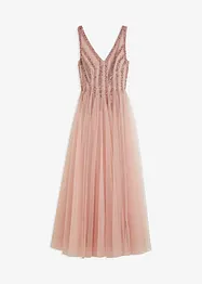 Robe longue en tulle fin avec sequins brodés, bonprix