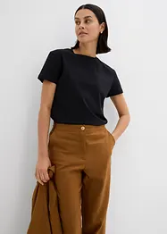 Verkürzte High-Waist-Hose aus Leinen-Viskose-Mix, bonprix
