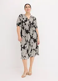 Robe midi imprimée en satin fluide, bonprix