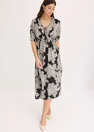 Robe midi imprimée en satin fluide, bonprix