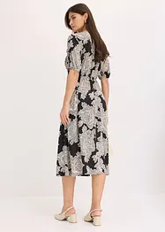 Robe midi imprimée en satin fluide, bonprix