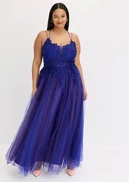Maxikleid aus zartem Tüll mit Spitze, bonprix