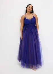 Maxikleid aus zartem Tüll mit Spitze, bonprix