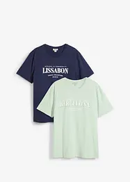 Lot de 2 T-shirts 100% coton, bonprix