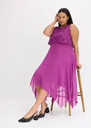 Premium Chiffonkleid mit Spitze, bonprix