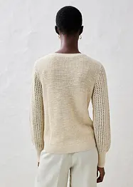 Pull ajouré en coton et lin, bonprix
