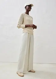 Pull ajouré en coton et lin, bonprix