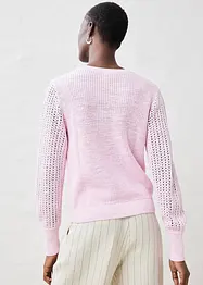 Ajour-Pullover mit Leinenanteil, bonprix