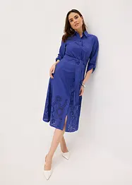 Hemdblusenkleid mit Lochstickerei, bonprix