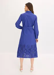 Hemdblusenkleid mit Lochstickerei, bonprix