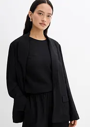 Blazer aus aus strukturiertem Crinkle-Viskose-Mix, bonprix