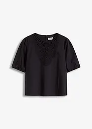Kurzarmbluse mit Spitze, bonprix