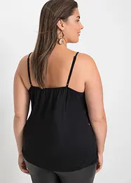 Top à bretelles fines et sequins, matière douce, bonprix