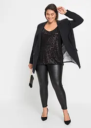 Top à bretelles fines et sequins, matière douce, bonprix