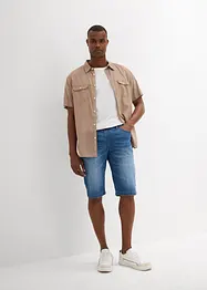 Bermuda léger en jean et molleton, Regular, bonprix