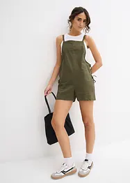 Kurzer Jumpsuit aus luftigem Leinen-Mix, bonprix