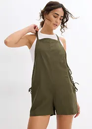 Kurzer Jumpsuit aus luftigem Leinen-Mix, bonprix