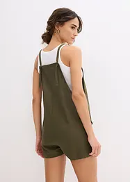 Kurzer Jumpsuit aus luftigem Leinen-Mix, bonprix