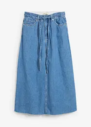 Jupe midi en jean taille mi-haute, toile super souple, bonprix