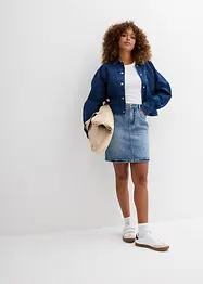 Jupe midi en jean, peu extensible, bonprix