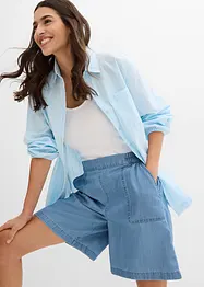Short à taille élastiquée, avec du lin rafraîchissant, bonprix