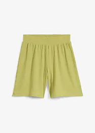 Short taille élastiquée en crêpe gaufré, bonprix