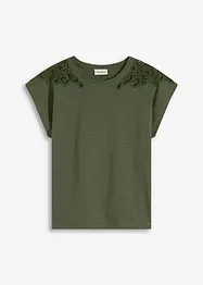 T-shirt avec détails au crochet, bonprix