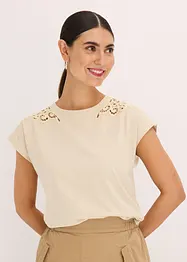 T-shirt avec détails en dentelle, bonprix