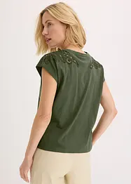 T-shirt avec détails au crochet, bonprix