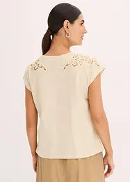 T-shirt avec détails en dentelle, bonprix
